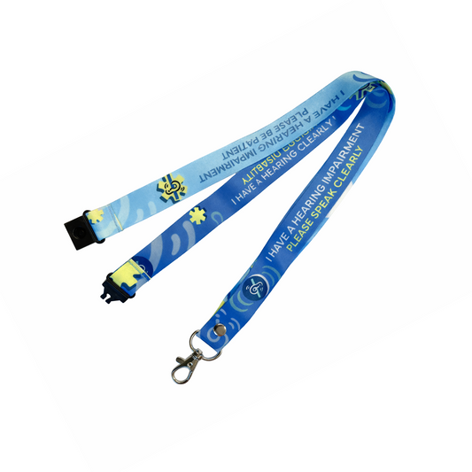 I have a hearing impairment Lanyard - neck strap Safety breakaway clip hidden disability deaf hearing loss awareness