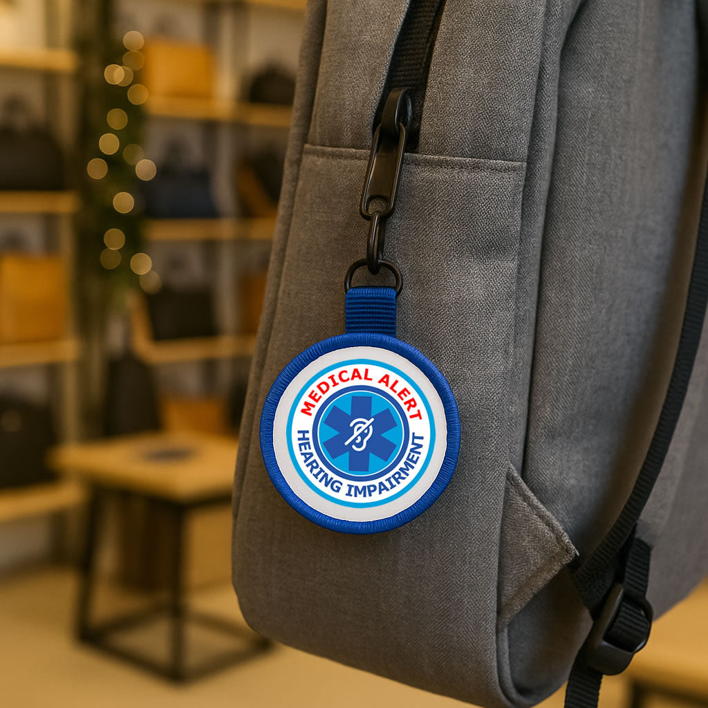 Medical Alert Hearing Impairment Bag Tag