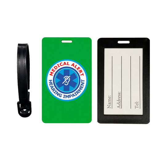 Medical Alert Hearing Impairment Suitcase Tag Luggage Tag Travel ID Bag Tag