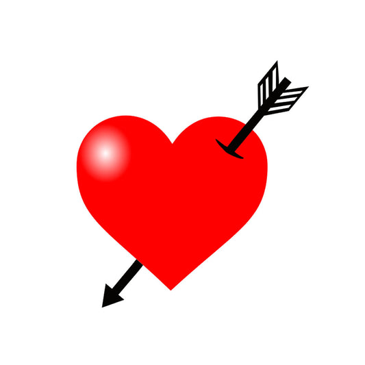 Heart Arrow TEMPORARY TATTOO  long lasting waterproof tats love valentine