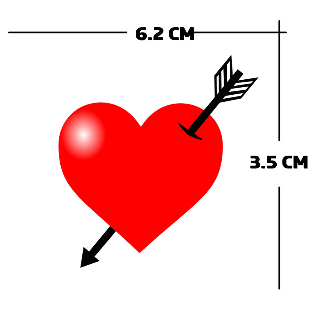Heart Arrow TEMPORARY TATTOO  long lasting waterproof tats love valentine