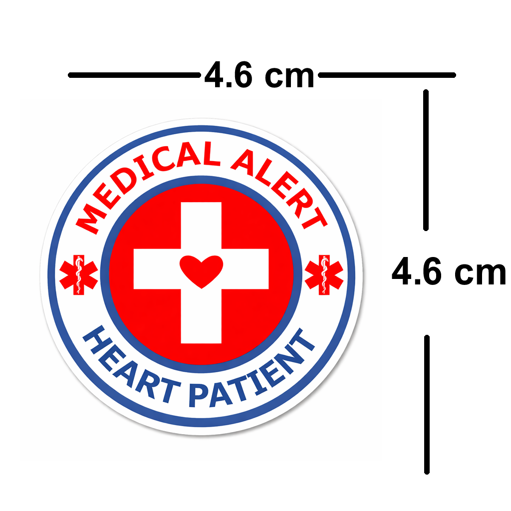 4 PACK Medical Alert Heart Patient awareness waterproof Matte vinyl sticker