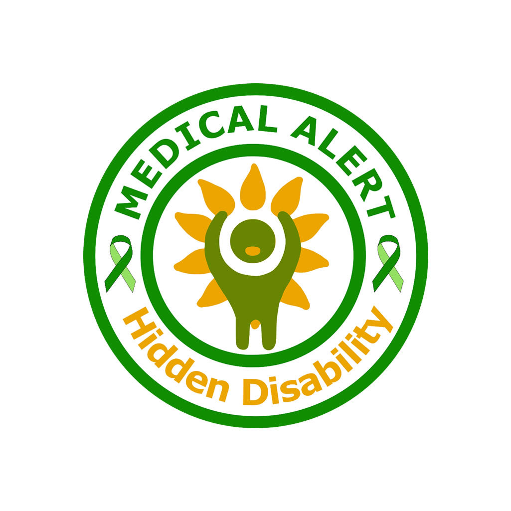 Medical Alert Hidden Disability Iron on Screen Print transfer green ribbon