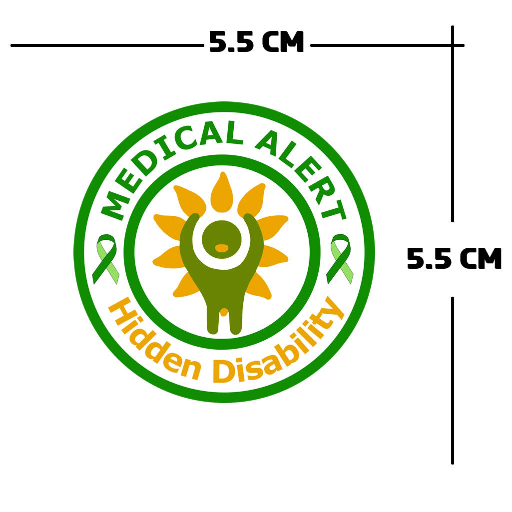 Medical Alert Hidden Disability Iron on Screen Print transfer green ribbon