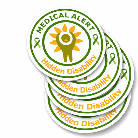 4 PACK Medical Alert Hidden disability waterproof Matte vinyl sticker