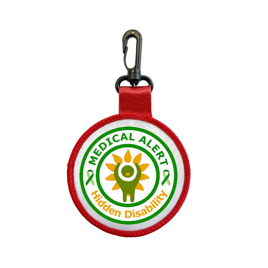 Medical Alert Hidden Disability Tag Pull Bag Key Ring Keyring Green Ribbon