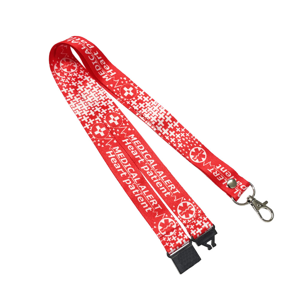 Heart Patient printed Lanyard - neck strap, ID holder Medical Alert condition