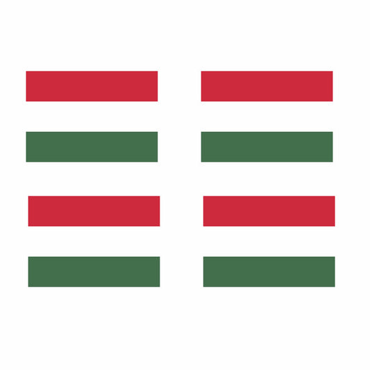 Set of 4 Hungary Flag Iron on Screen Print Transfers for Fabrics Hungarian