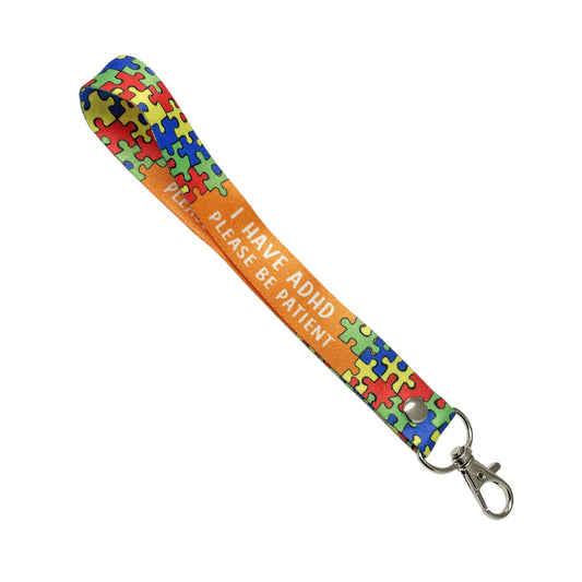 I have ADHD  Chain Keyring Luggage Tag Zipper Pull Bag Key Ring Medical Alert