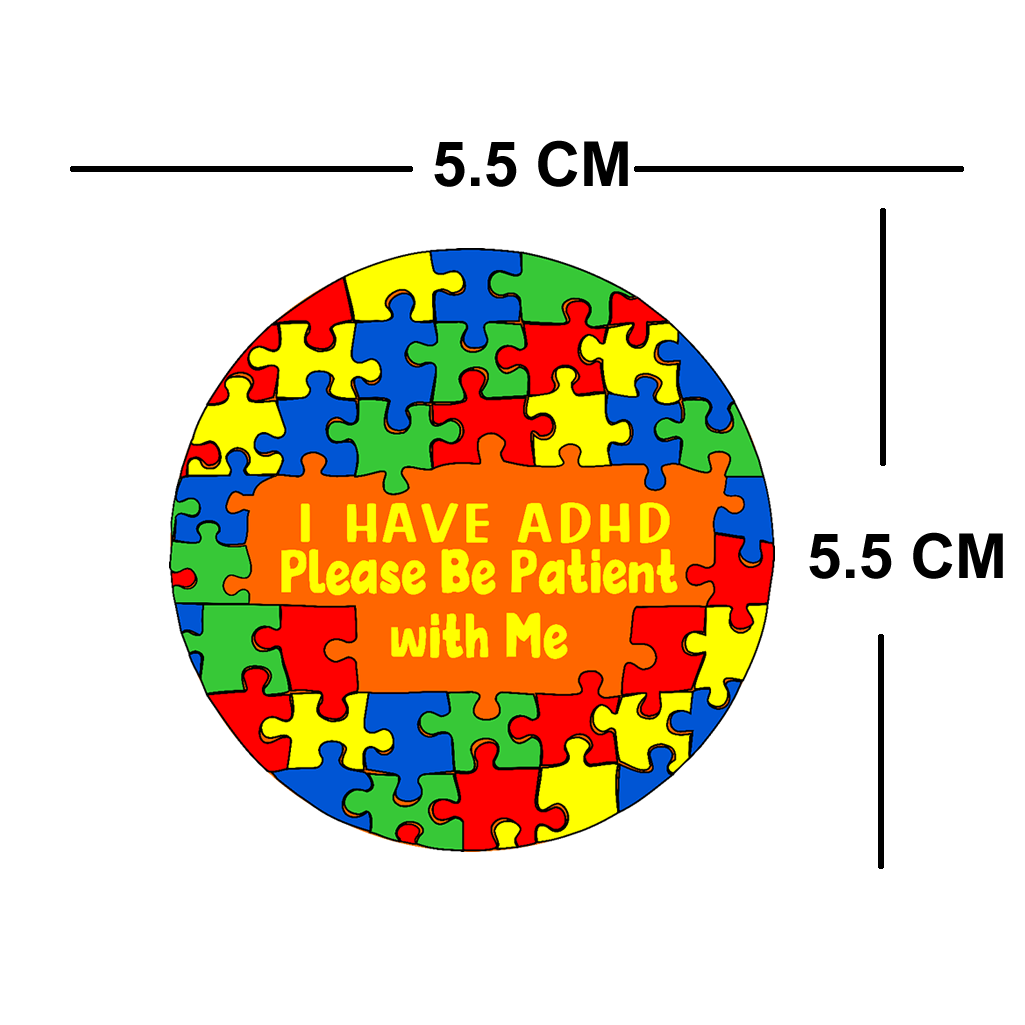 I have ADHD  please be patient Iron on Transfer for fabrics jigsaw puzzle hidden disability