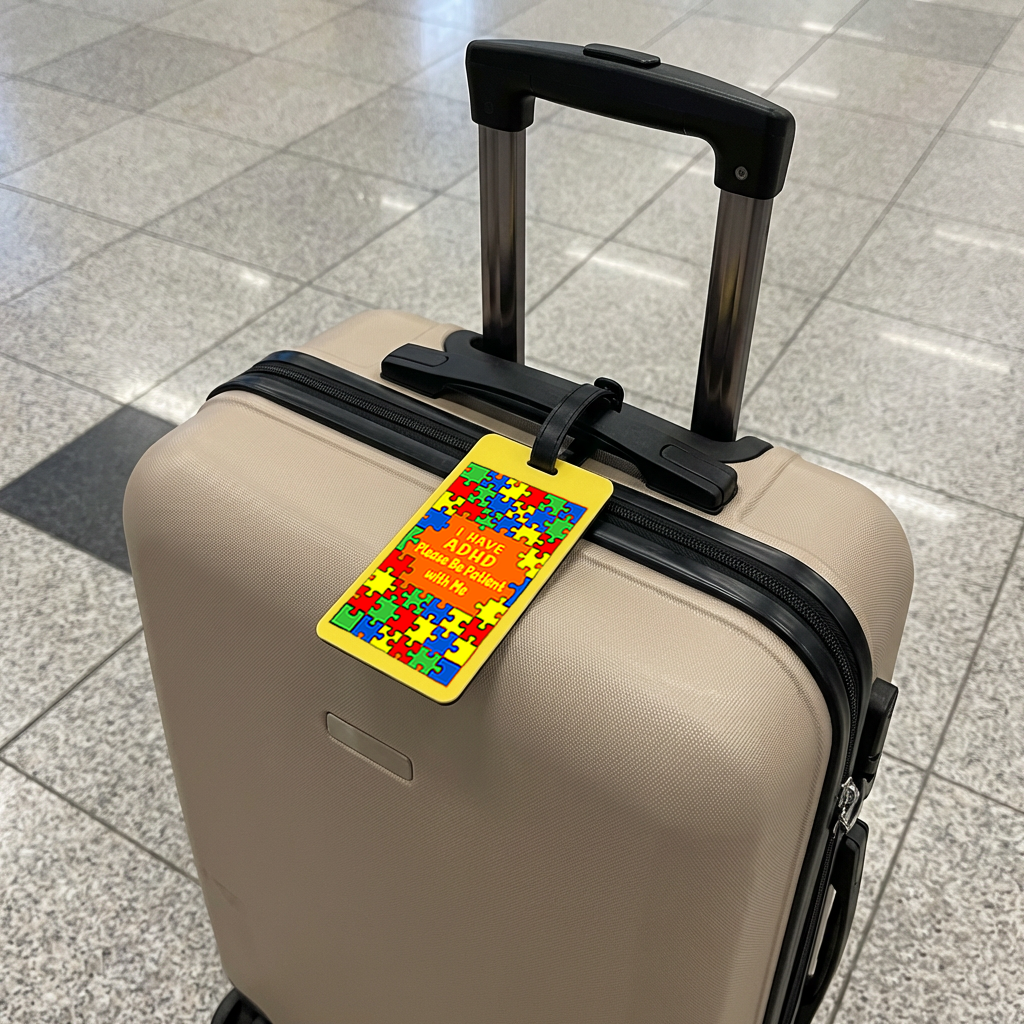 I have ADHD Suitcase Tag – Luggage Tag Travel ID Bag Tag awareness Jigsaw puzzle