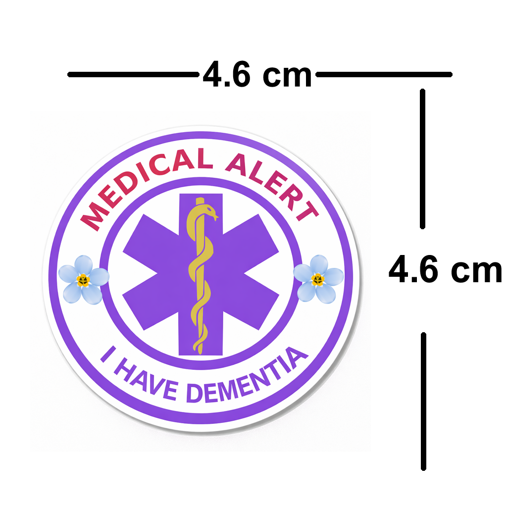 4 PACK Medical Alert I have Dementia waterproof Matte vinyl sticker