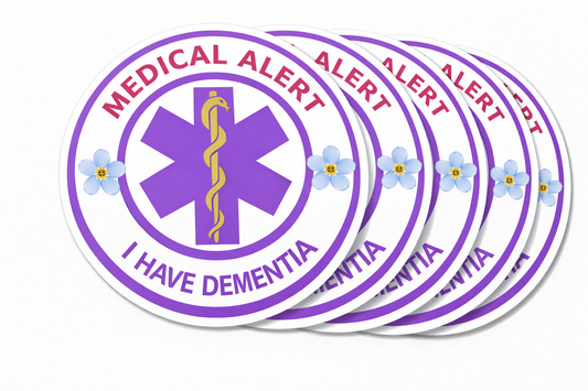 4 PACK Medical Alert I have Dementia waterproof Matte vinyl sticker