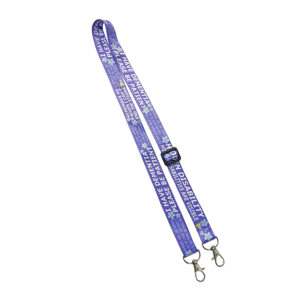 I have dementia DOUBLE CLIP adjustable Lanyard neck strap ID holder phone bag