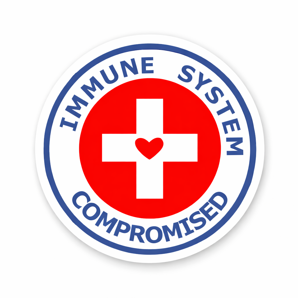 4 PACK Immune System Compromised waterproof Matte vinyl sticker