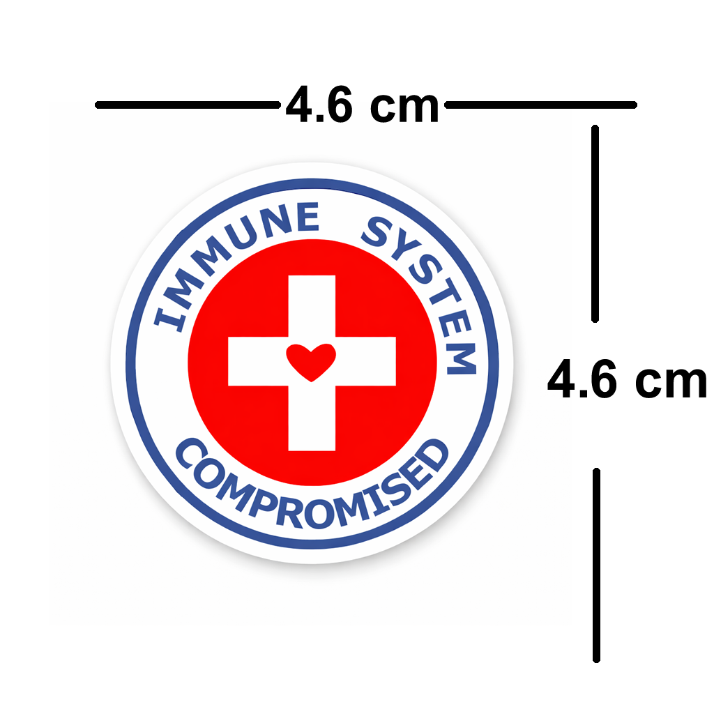 4 PACK Immune System Compromised waterproof Matte vinyl sticker