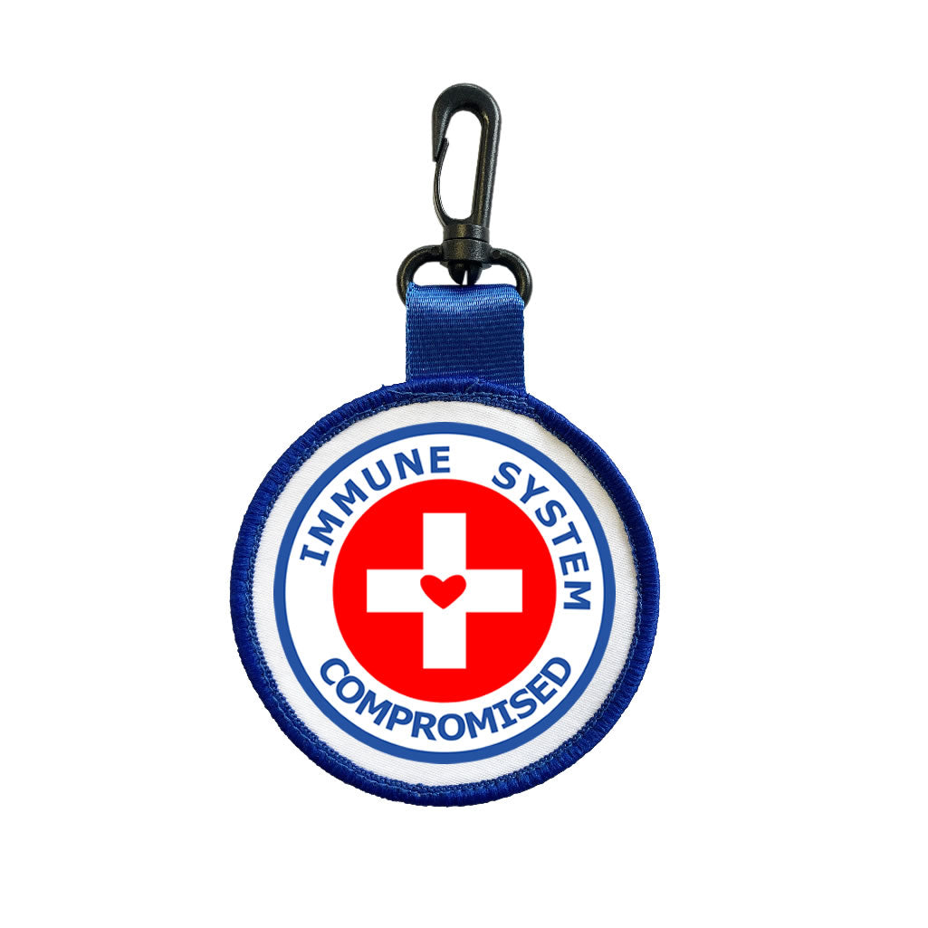 Immune System Compromised Tag Pull Bag Key Ring Keyring Medical Alert cross
