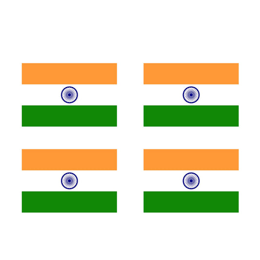 Set of 4 x India Flag Iron on Transfers