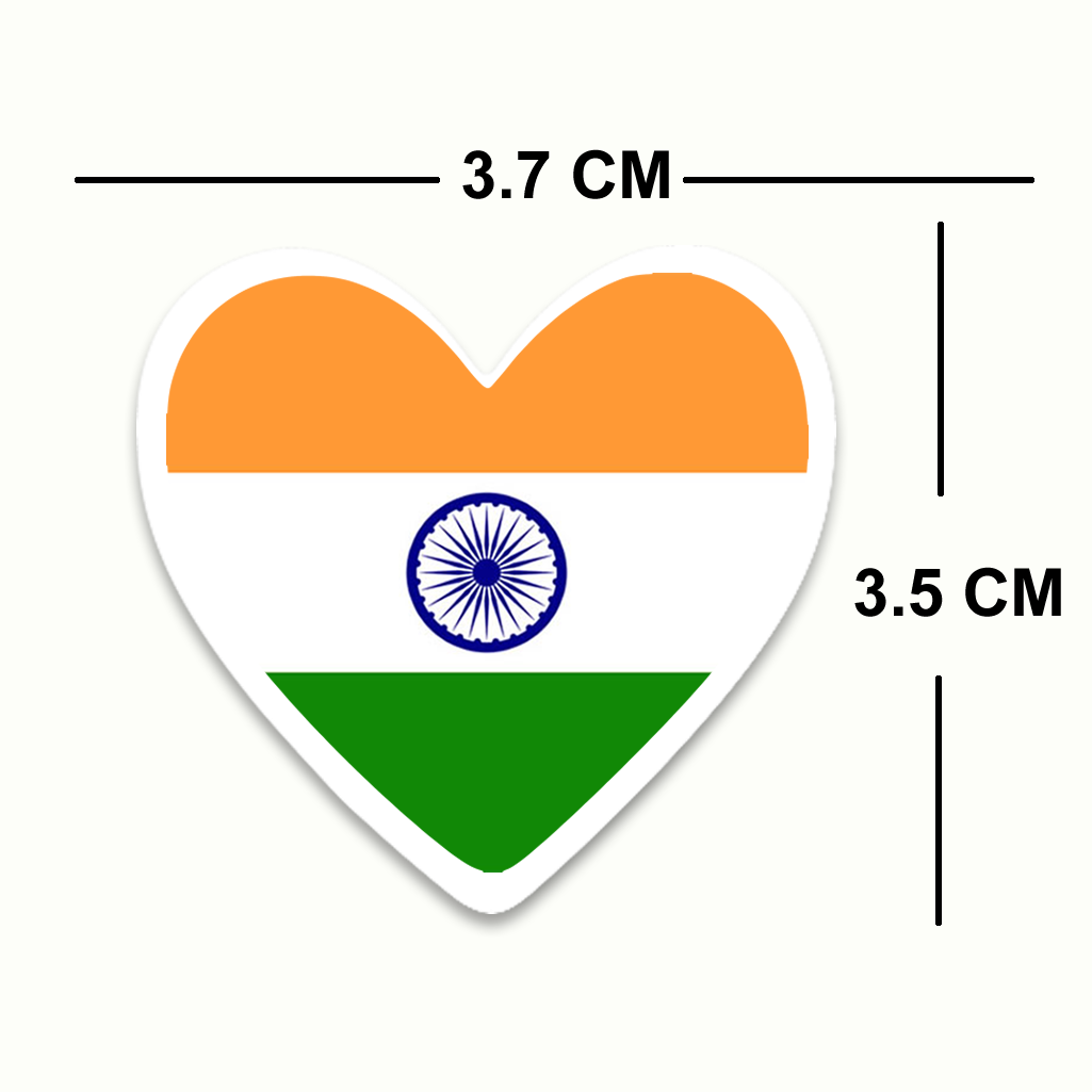 4 PACK India Flag heart waterproof Matte vinyl sticker paper Indian Team