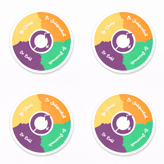 International women's day Waterproof Matte vinyl Sticker Pack (4 pcs)