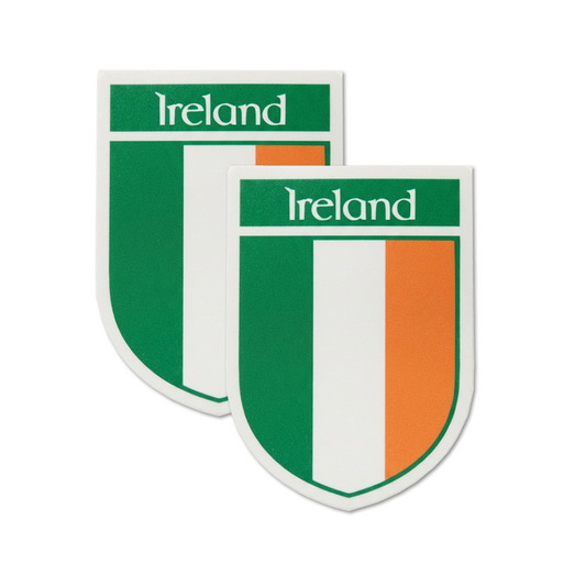 Ireland Flag Crest Vinyl Sticker 4.2 x 5.6 cm, Pack of 2 Irish Flag
