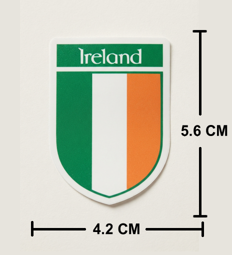 Ireland Flag Crest Vinyl Sticker 4.2 x 5.6 cm, Pack of 2 Irish Flag