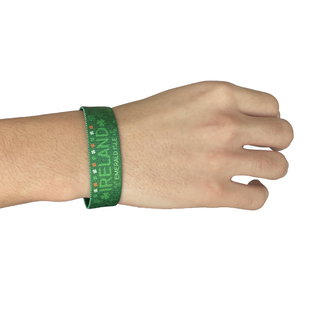 Ireland elastic Wrist band wristband irish shamrock flag eire celtic symbols