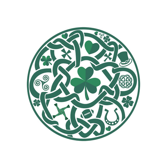 IRELAND Symbol Iron on Transfer patch for fabrics irish shamrock Celtic Cross