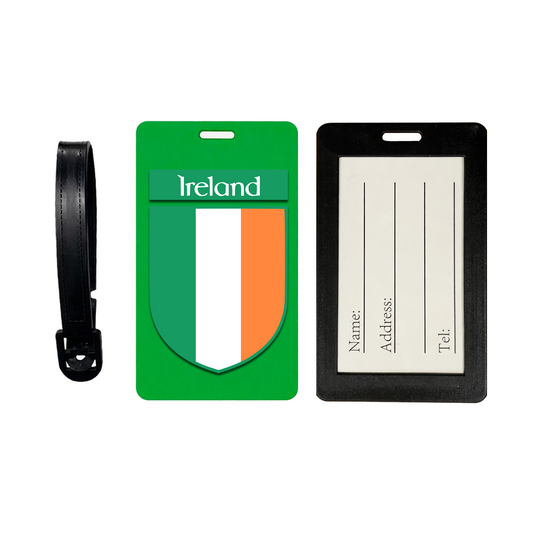 Ireland Crest Suitcase Tag, Luggage Tag, Travel ID Bag Team  Irish Flag