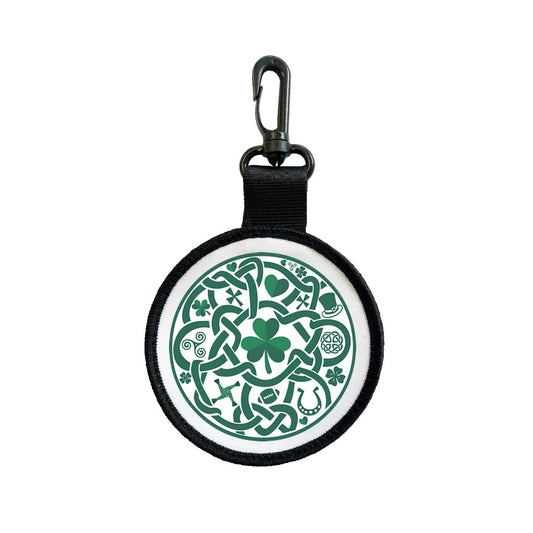 Ireland Celtic symbols Shamrock  Tag Pull Bag Key Ring Keyring cross heart Irish