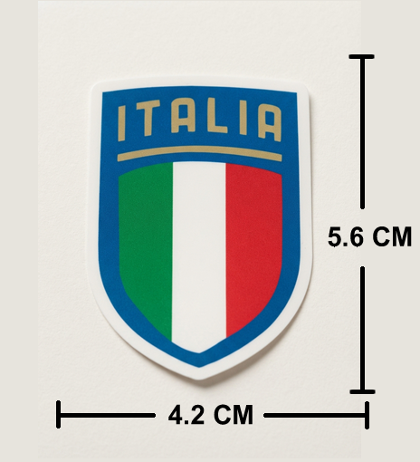 2 PACK Italy Flag crest waterproof Gloss vinyl sticker Italian Team