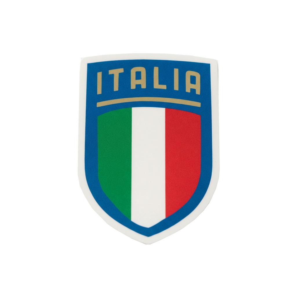 2 PACK Italy Flag crest waterproof Gloss vinyl sticker Italian Team