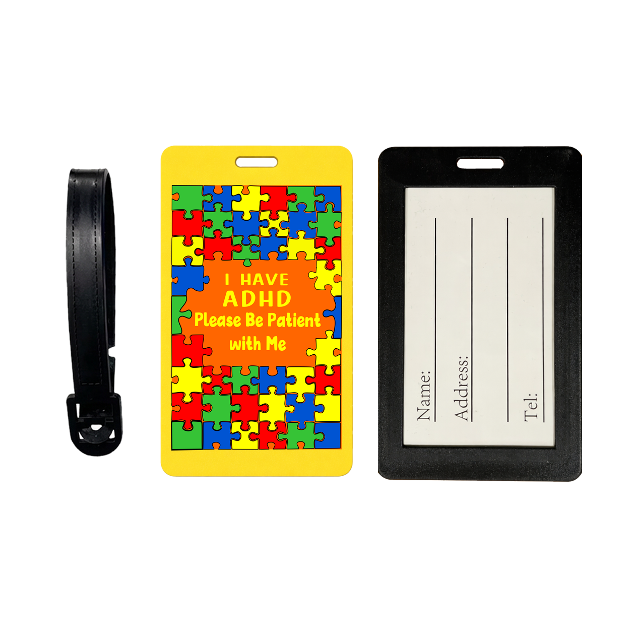 I have ADHD Suitcase Tag – Luggage Tag Travel ID Bag Tag awareness Jigsaw puzzle