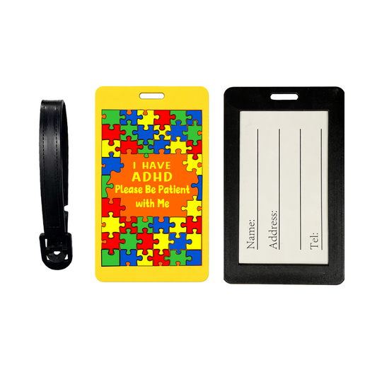 I have ADHD Suitcase Tag – Luggage Tag Travel ID Bag Tag awareness Jigsaw puzzle