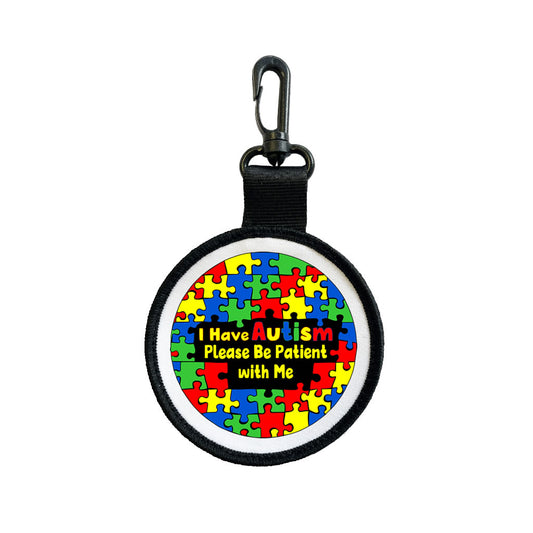 I have autism please be patient with me Tag Pull Bag Key Ring Keyring autistic