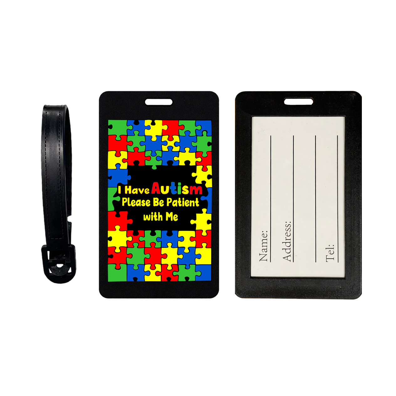 I have autism Suitcase Tag – Luggage Tag Travel ID Medical Alert Bag