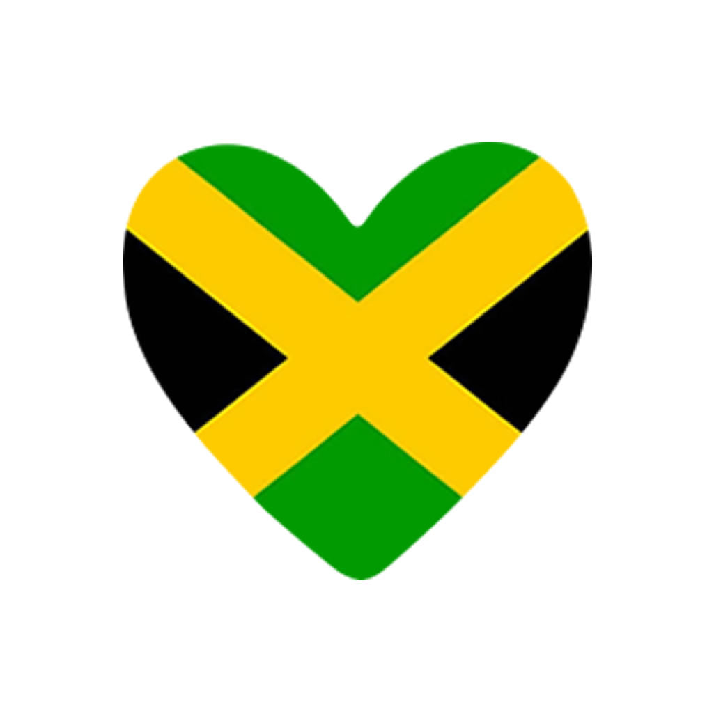 Jamaica Flag Heart Iron on Transfer for fabric Jamaican Team Support