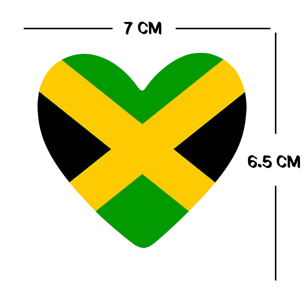 Jamaica Flag Heart Iron on Transfer for fabric Jamaican Team Support