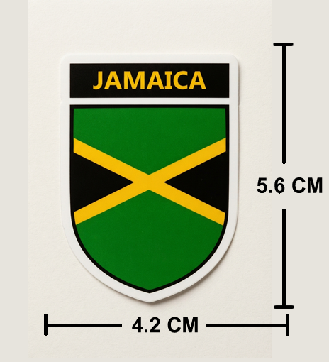 2 PACK Jamaica Flag crest waterproof Gloss vinyl sticker Jamaican Team