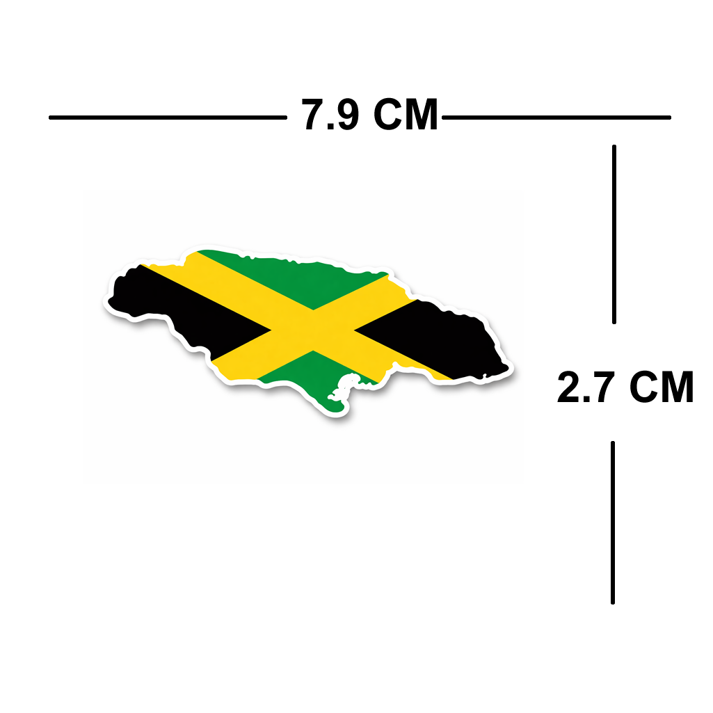 4 PACK Jamaican Map  waterproof Matte vinyl sticker Jamaica Flag
