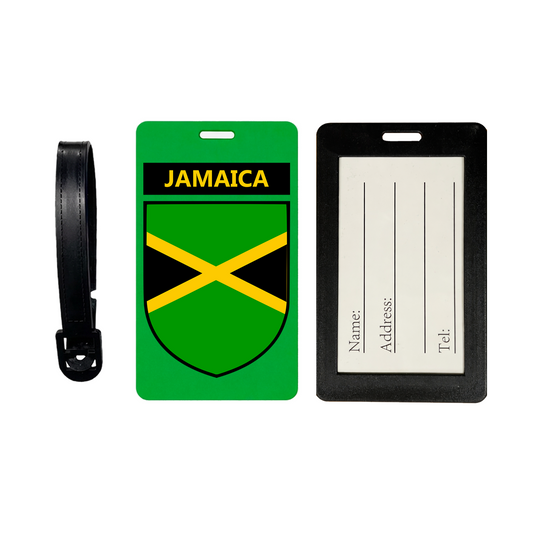 Jamaican Flag Crest Suitcase Tag –Luggage Tag, Travel ID Team Jamaica