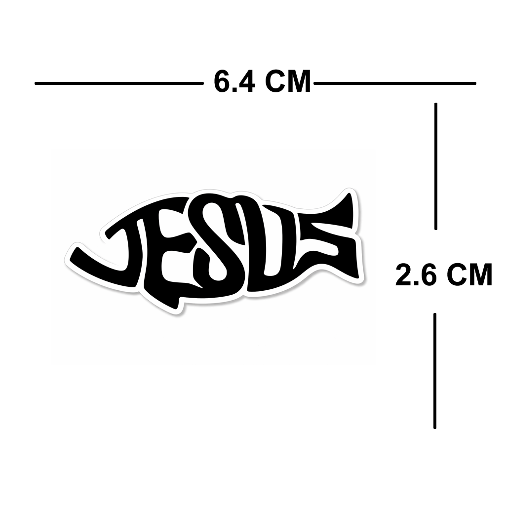 4 PACK Jesus Fish symbol waterproof Matte vinyl sticker paper Christian Christ