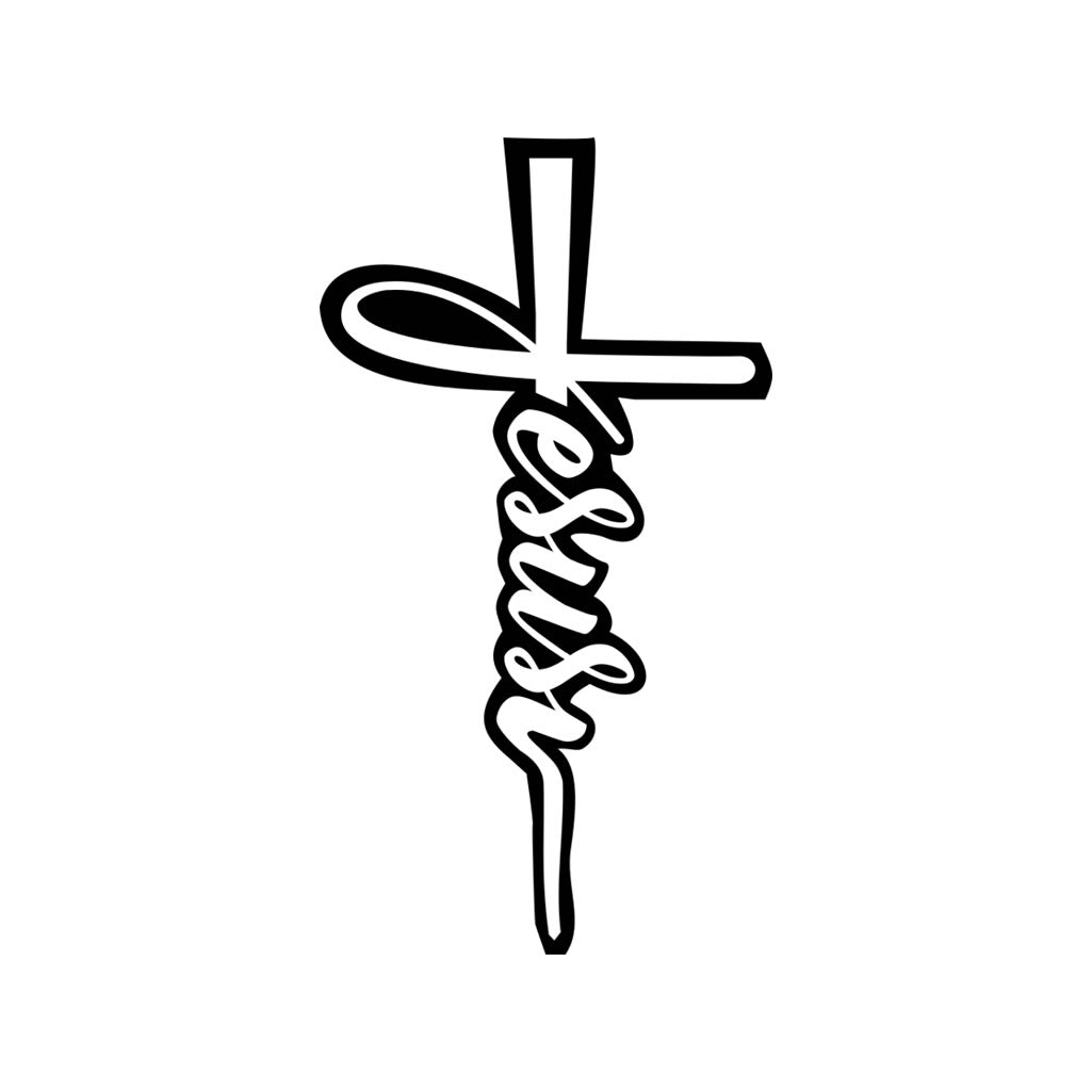 Jesus iron on Screen print Transfer for fabrics Christian Cross symbol