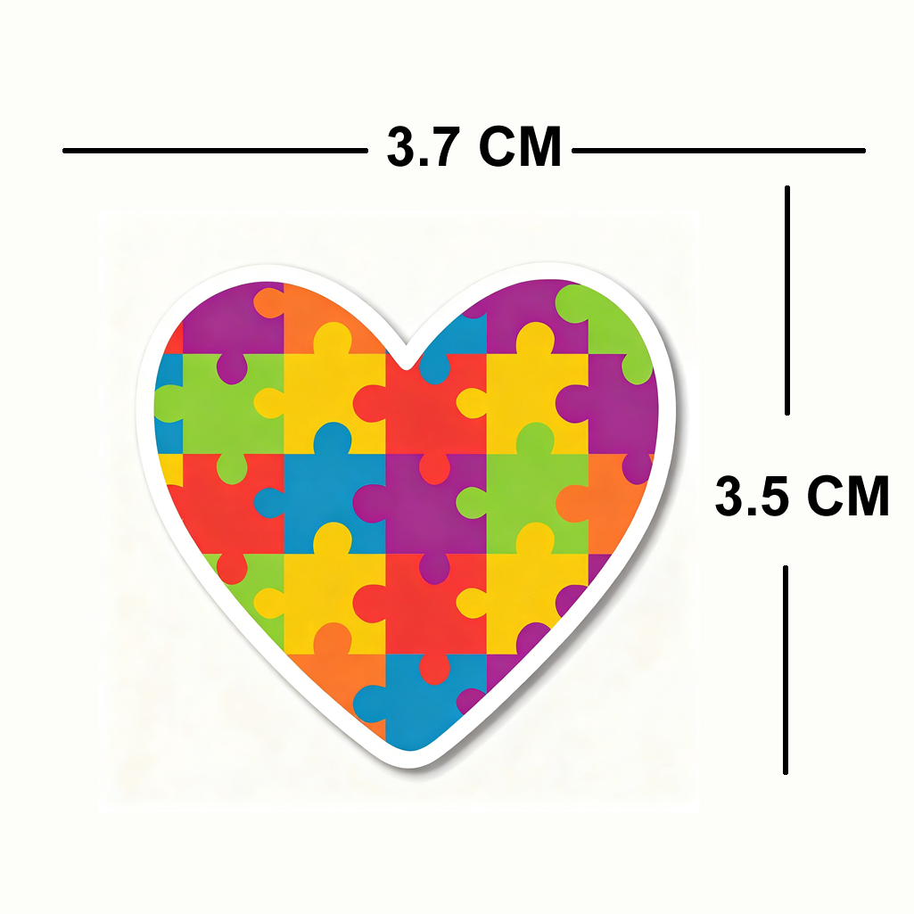 4 PACK Autism awareness heart waterproof Matte vinyl sticker paper jigsaw puzzle