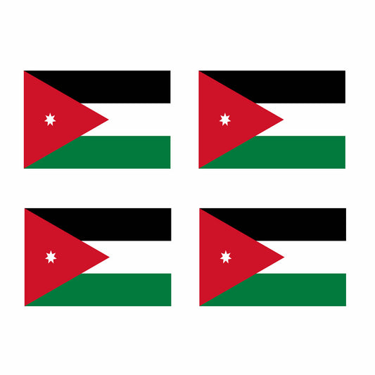 Set of 4 JORDAN Flag Iron on Screen Print Transfers for Fabrics Jordanian Flag