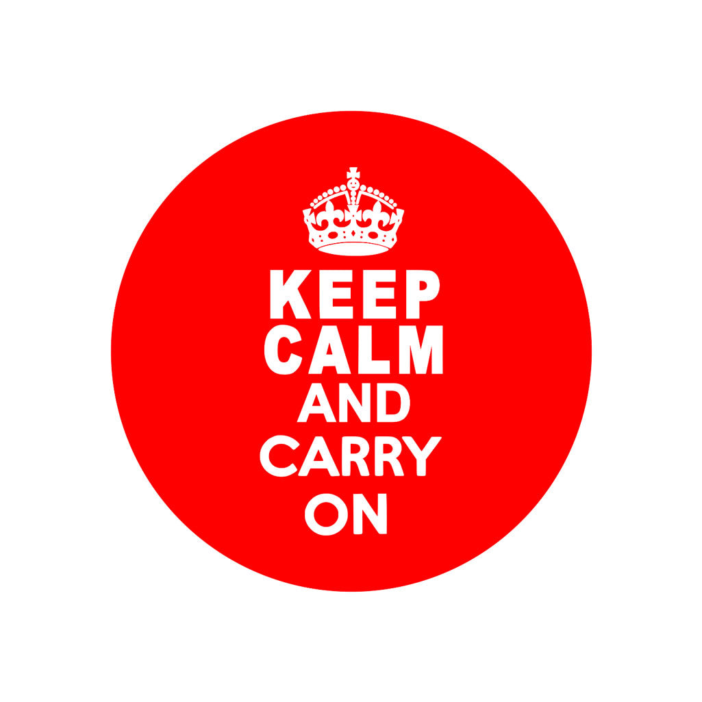 Keep Calm and Carry On Iron on Transfer patch for fabrics crown