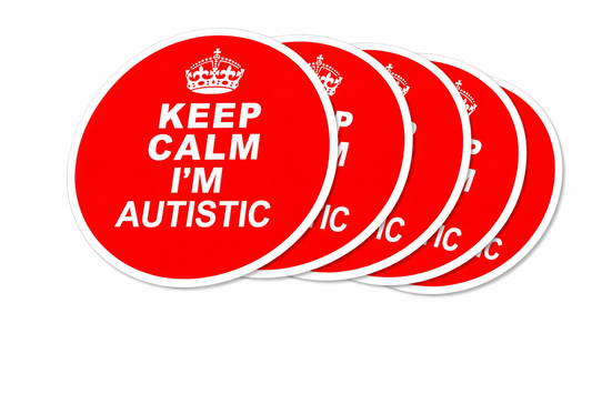 Keep Calm I'm Autistic Waterproof Matte vinyl Sticker Pack (4 pcs) autism awareness