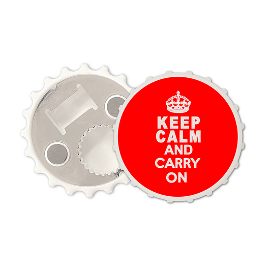 Keep Calm and Carry On Magnetic bottle cap opener fridge magnet crown