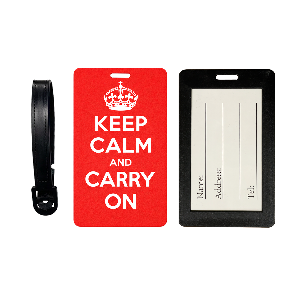 Keep Calm and Carry on Suitcase Tag,  Luggage Tag, Travel ID Bag Royal Crown