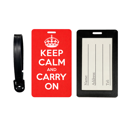 Keep Calm and Carry on Suitcase Tag,  Luggage Tag, Travel ID Bag Royal Crown